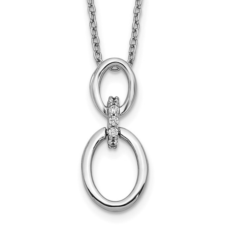 14k White Gold Diamond Ovals 18 inch Necklace available at www.diamondbayjewelers.com SKU:6022271