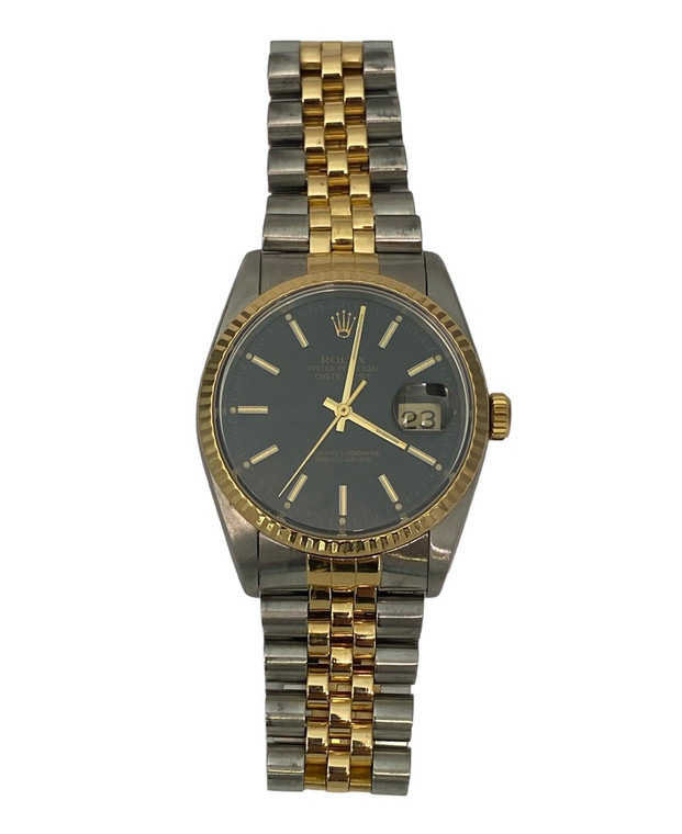 Two Tone 18K and stainless Rolex DateJust Jubilee 1990 SN#E244324 MODEL#16233 available at www.diamondbayjewelers.com SKU:6032231