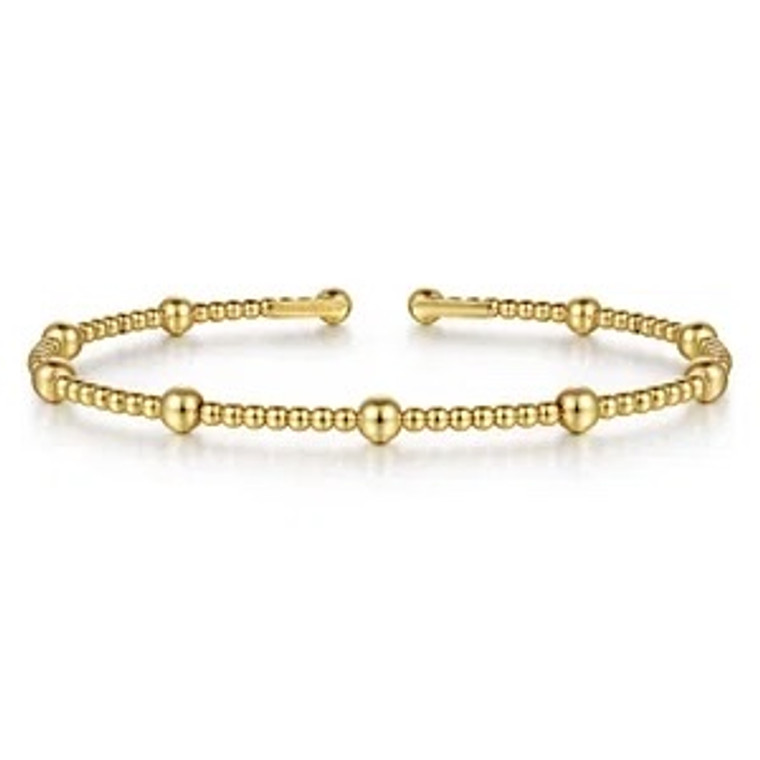 14K Yellow Gold Bujukan Open Bangle Gabriel & Co. available at www.diamondbayjewelers.com SKU:4032406