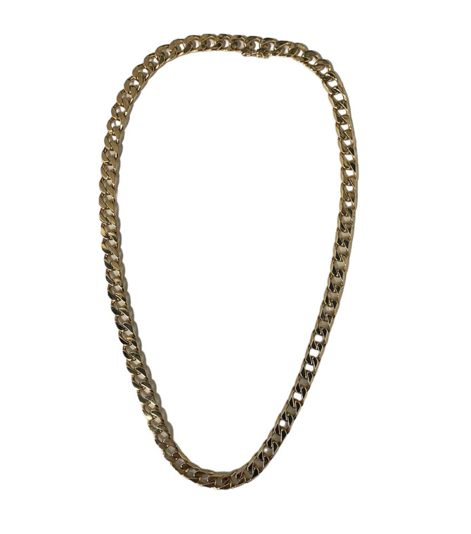 10k yellow gold 7mm wide curb chain 18" available at www.diamondbayjewelers.com
SKU:3032405