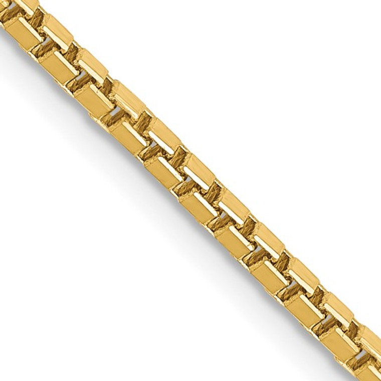 18k yellow gold 16 inch 1.8mm box chain with spring ring clasp available at www.diamondbayjewelers.com SKU:3032407