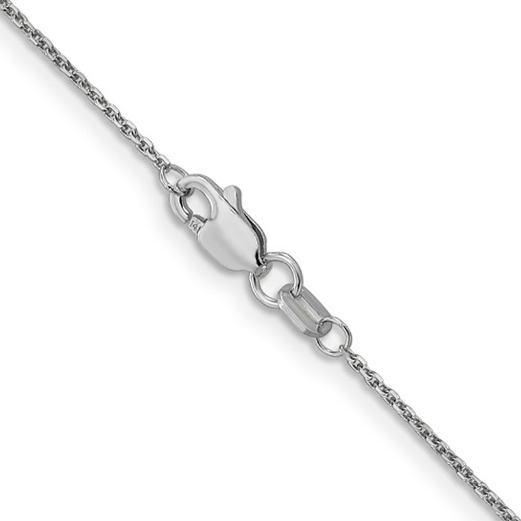 14K White Gold 18 inch .95mm Diamond-cut Cable with Lobster Clasp Chain SKU:3040403 available at www.diamondbayjewelers.com