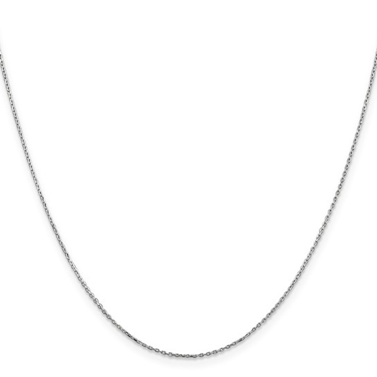 14K White Gold 22 inch .8mm Diamond-cut Cable with Lobster Clasp Chain SKU:3040405 available at www.diamondbayjewelers.com
