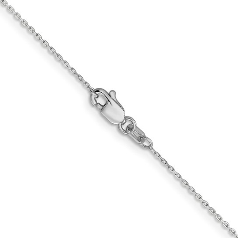 14K White Gold 18 inch .8mm Diamond-cut Cable with Lobster Clasp Chain SKU:3040406  available at www.diamondbayjewelers.com