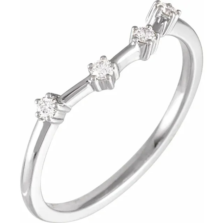14K White 1/10 CTW Natural Diamond Aquarius Constellation Ring SKU:102401 available at www.diamondbayjewelers.com