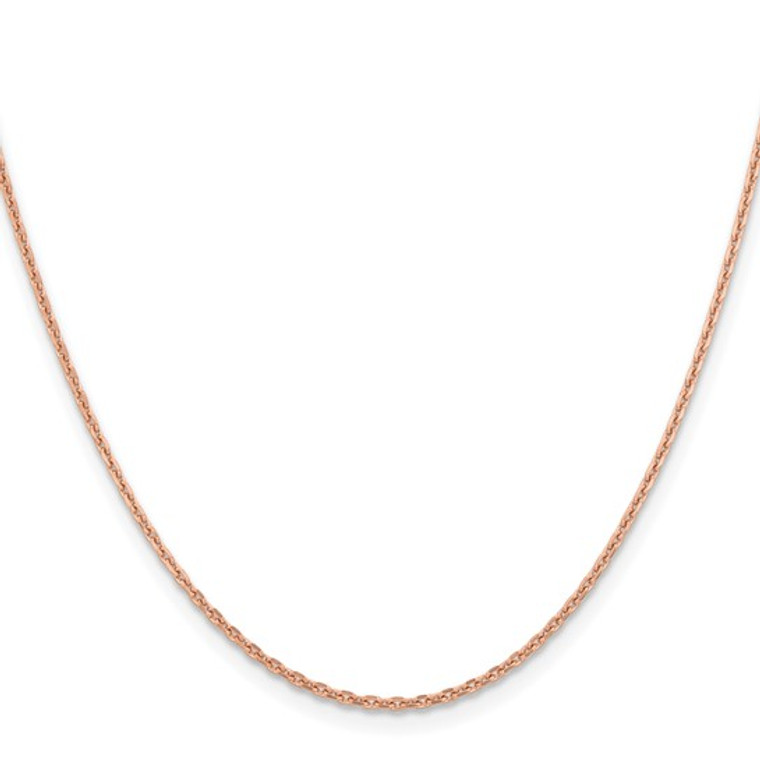14K Rose Gold 18 inch 1.65mm Diamond-cut Cable with Lobster Clasp Chain SKU:30501 available at www.diamondbayjewelers.com