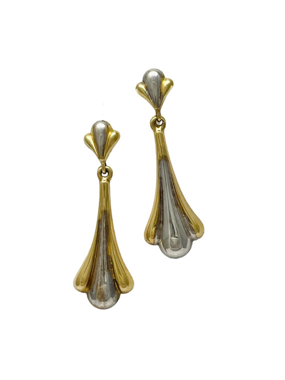 14K Gold Dangle Earrings .  SKU: 10247.  Available at DiamondBayJewelers.com