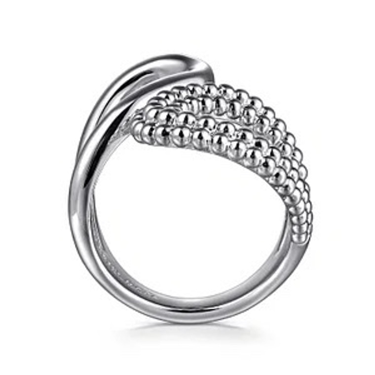 925 Sterling Silver Bujukan Bypass Ring LR52733SVJJJ SKU:4052404 available at www.diamondbayjewelers.com