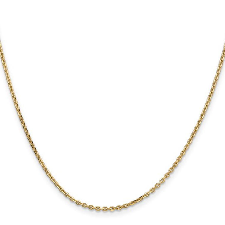 14K 22 inch 1.65mm Solid Diamond-cut Cable with Lobster Clasp Chain SKU:3052402 available at www.diamondbayjewelers.com