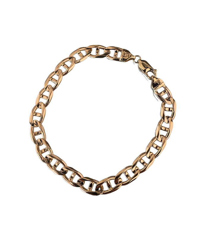 Solid 14k yellow gold 8.5" anchor link bracelet 7.19mm wide SKU:3052404 available at www.diamondbayjewelers.com