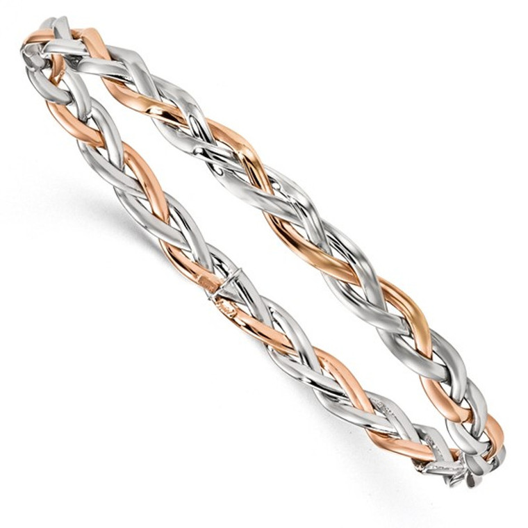 10 K Rose/White Gold Bracelet.  SKU: WRGB55.  Available at DiamondBayJewelers.com
