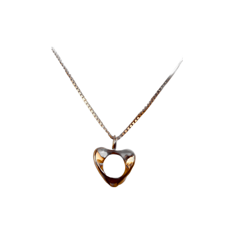 18K Yellow Gold Heart Necklace.  SKU: 10244.  Available at DiamondBayJewelers.com