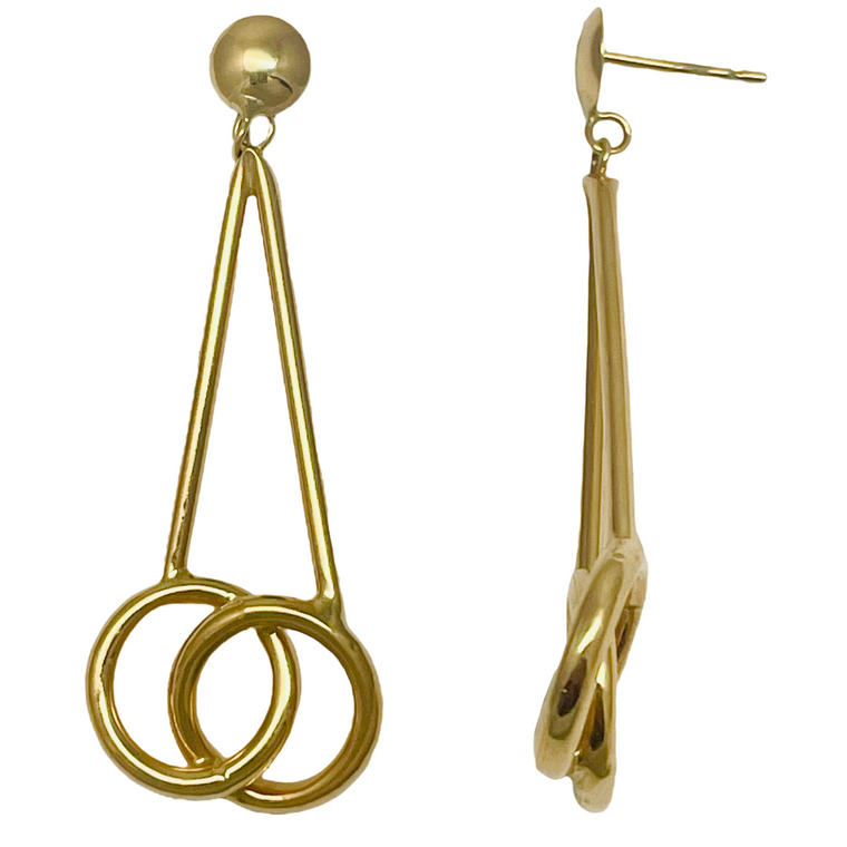 14K Yellow Gold Interlink Dangle Earrings.  SKU:  G6044.  Available at DiamondBayJewelers.com
