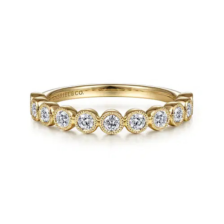 14K Yellow Gold Diamond Stackable Ring SKU:4012505 available at www.diamondbayjewelers.com