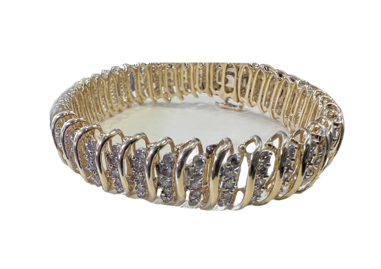 14K Yellow Gold Tennis Bracelet.  SKU: 950953.  Available at DiamondBayJewelers.com