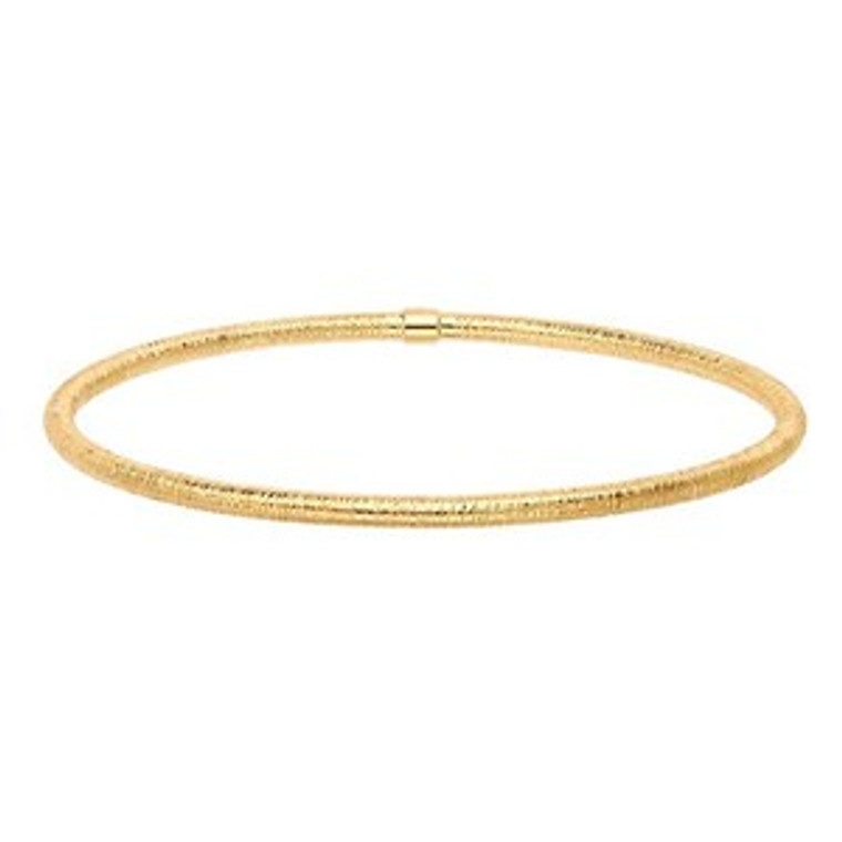 14K Yellow Gold Textured Bangle Bracelet.  SKU: 679636.  Available at DiamondBayJewelers.com