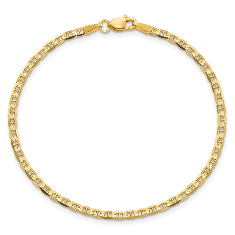 14 K Yellow Gold Anchor Style Bracelet.  SKU: 10258.  Available at DiamondBayJewelers.com