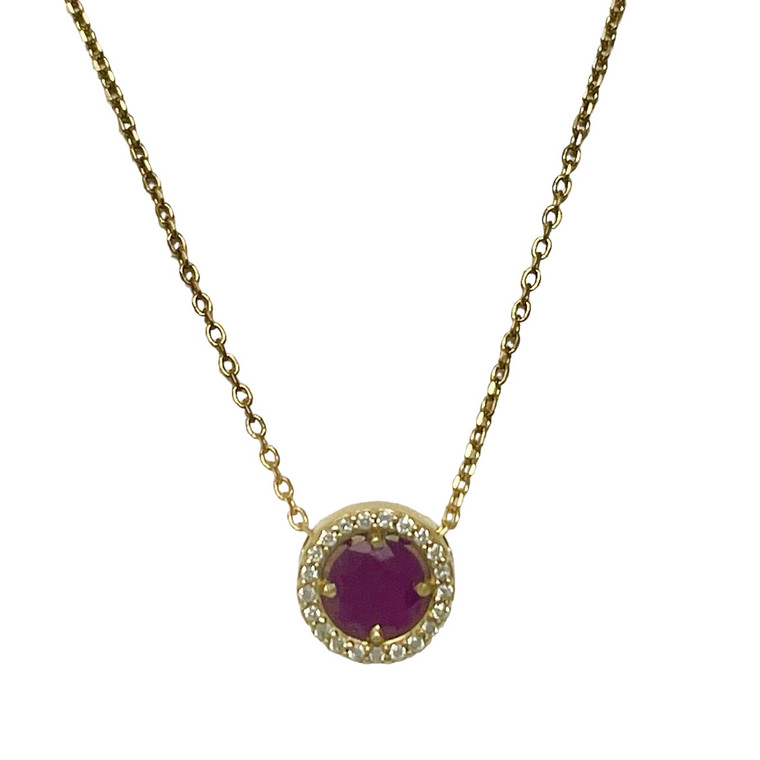 14 K  Yellow Gold Ruby & Diamond Pendant.  SKU: 618617.  Available at DiamondBayJewelers.com