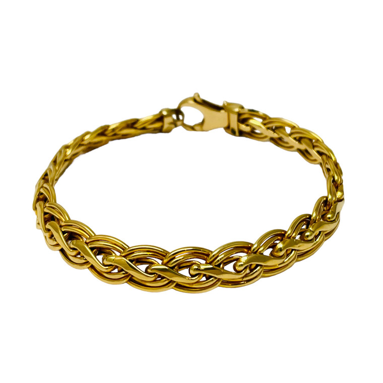 14K Yellow Gold Braided Bracelet.  SKU: 10250.  Available at DiamondBayJewelers.com