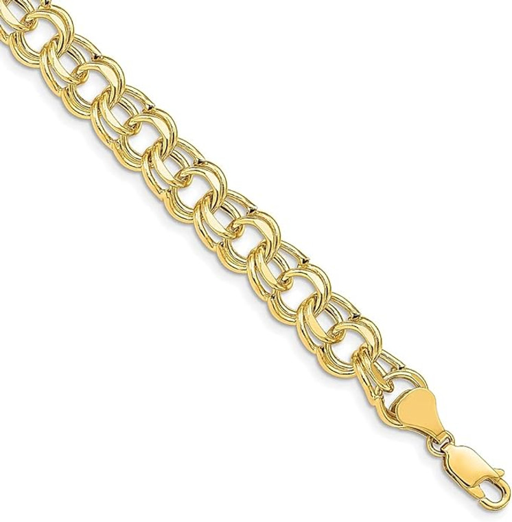 14K Yellow Gold Double Link Bracelet.  SKU: 10255.  Available at DiamondBayJewelers.com