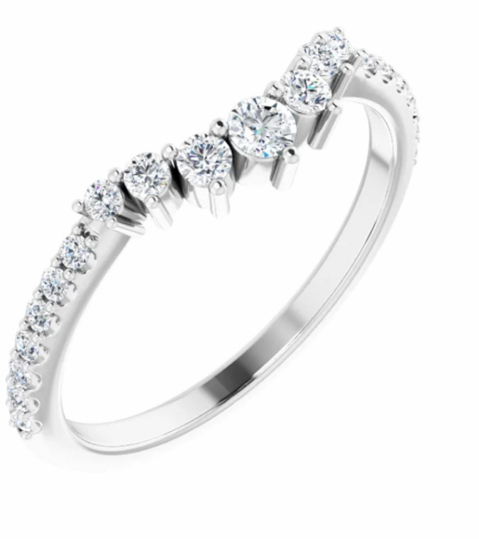 14K White Gold Diamond Contour Band Ring .25ctw.  SKU: 950956.  Available at DiamondBayJewelers.com