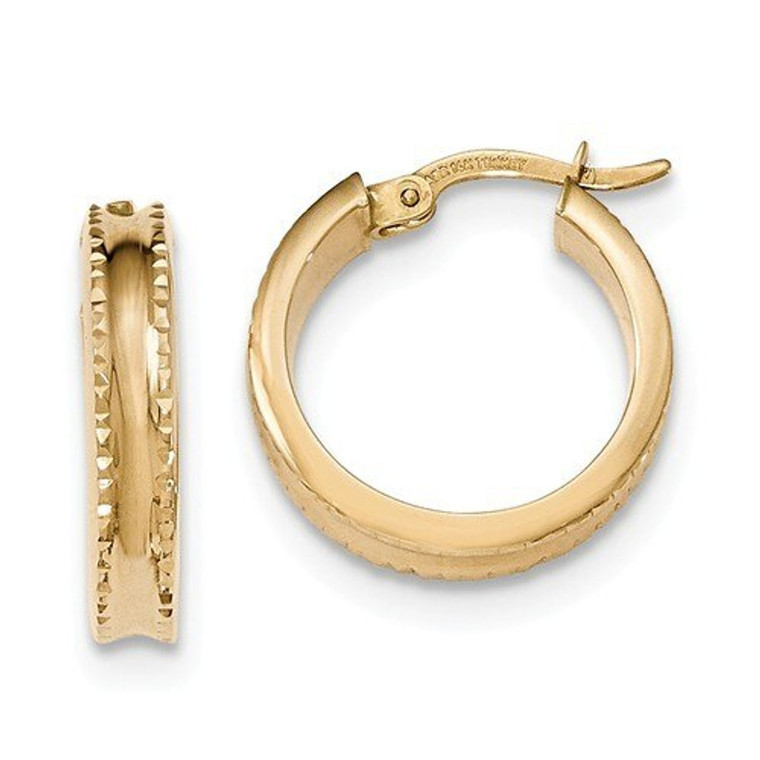 14K Yellow Gold Hoop Earrings.  SKU: 660660.  Available at DiamondBayJewelers.com