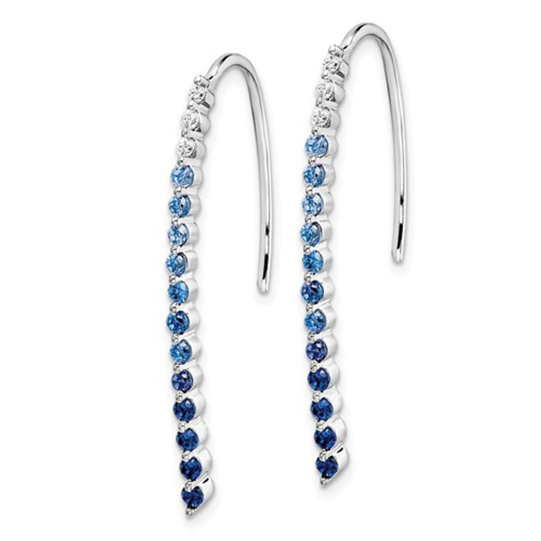 14KW Earrings 1.214ctw Sapphire 0.11ctw Diamonds.  SKU: 4318010.  Available at DiamondBayJewelers.com