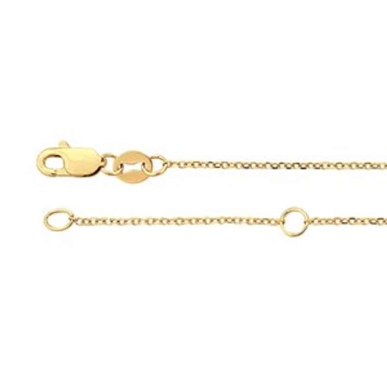 14K Yellow Gold Cable Chain, Adjustable.  SKU: 67970318.  Available at DiamondBayJewelers.com
