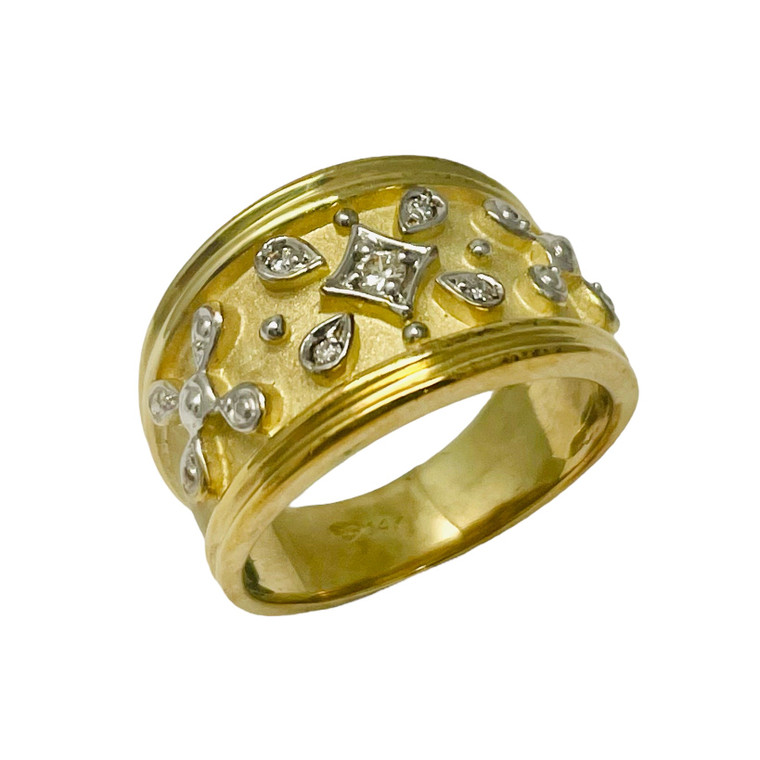 14K Yellow Gold & Diamond Ring.  SKU: 10224.  Available at DiamondBayJewelers.com
