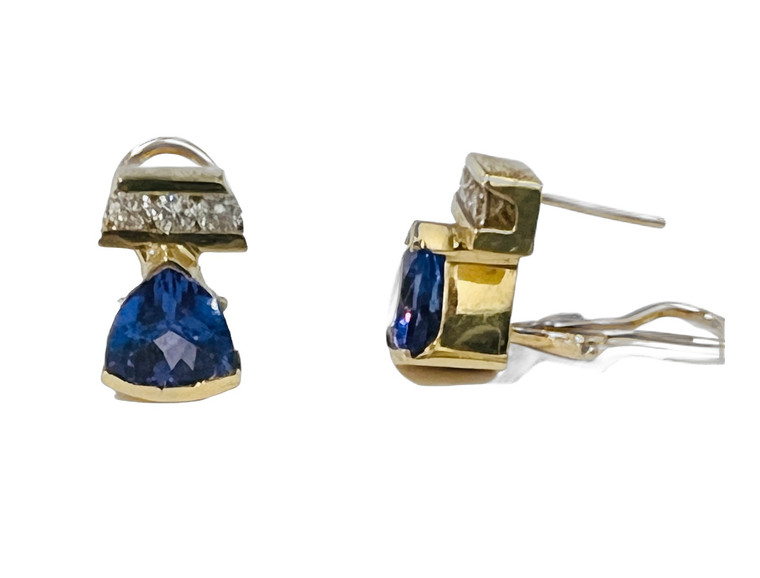 14KY 1.0ct Tanzanite 0.30ctw Diamonds Earrings.  SKU: 111822.  Available at DiamondBayJewelers.com