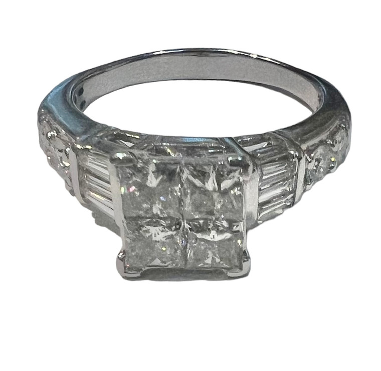 14KW Engagement Ring with PR, R and B Cut Diamonds.  SKU: 42909.  Available at DiamondBayJewelers.com