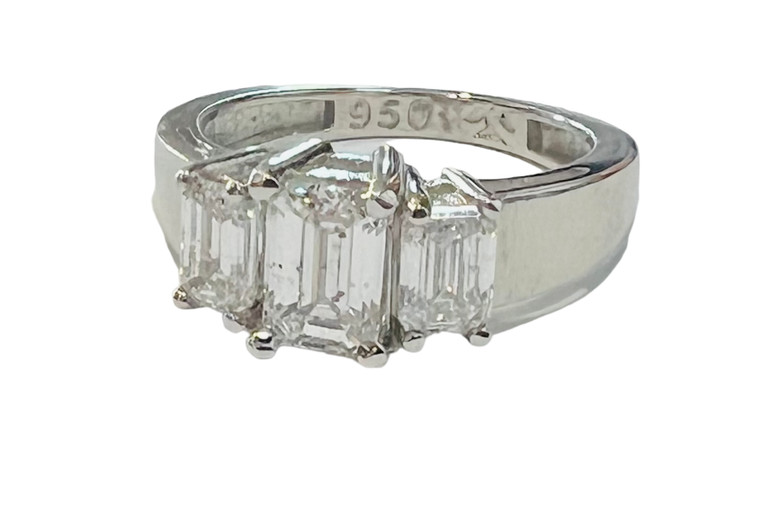 Platinum 3 Stone Anniversary Ring.  SKU: 950950.  Available at DiamondBayJewelers.com