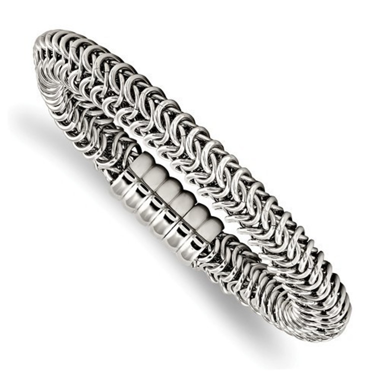 Stainless Steel Polished Fancy Link 8.25in Bracelet.  SKU: SRB1817-8.25.  Available at DiamondBayJewelers.com
