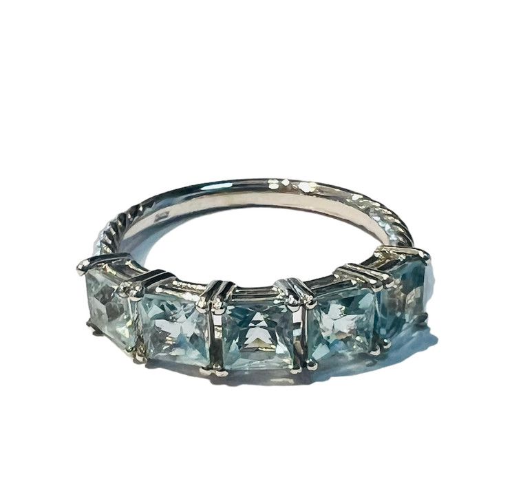 14KW Blue Topaz Band.  SKU: 71865.  Available at DiamondBayJewelers.com