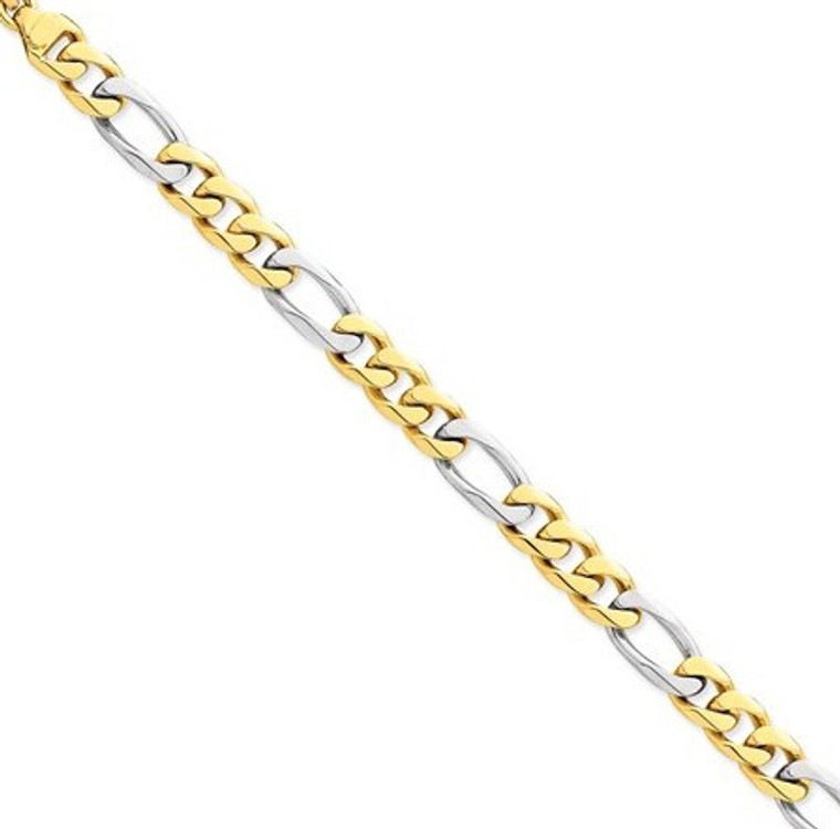 10K 2-Tone Figaro Chain.  SKU: 834659 - Base.  Available at DiamondBayJewelers.com