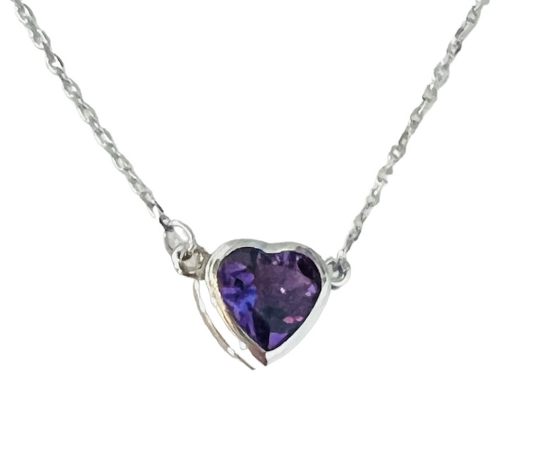 Sterling Silver Amethyst Necklace 7mm.  SKU: 22068.  Available at DiamondBayJewelers.com