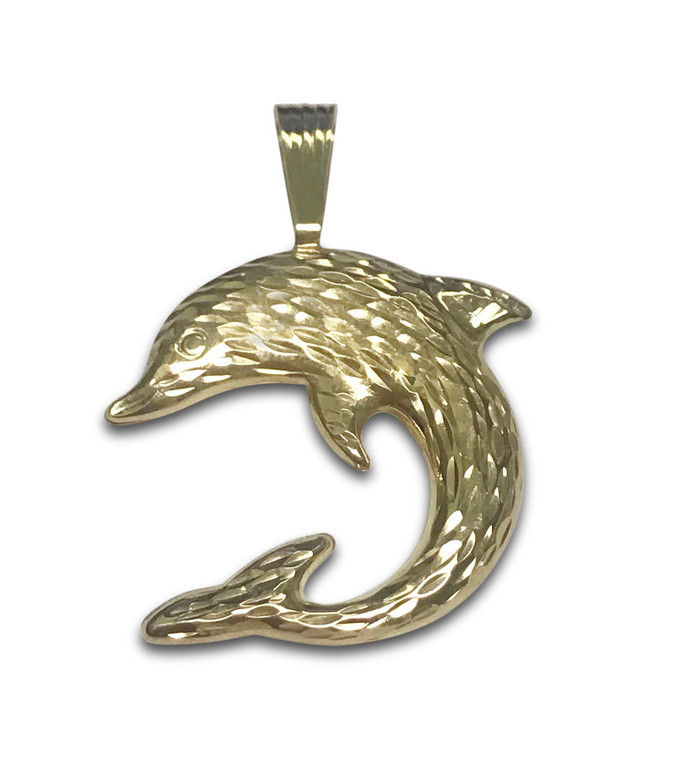 14KY Gold Dolphin Pendant.  SKU: 240024.  Available at DiamondBayJewelers.com