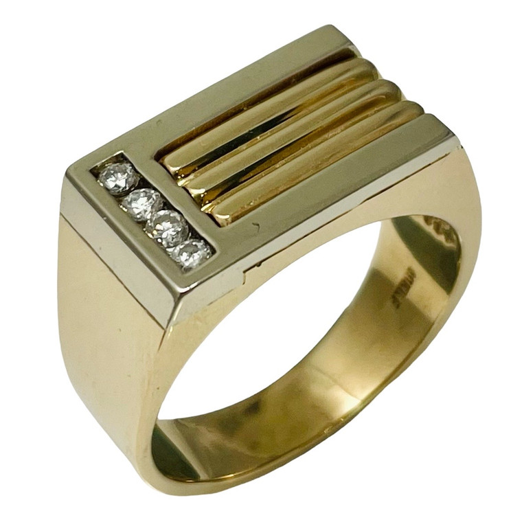 10K Two-Tone Men's Diamond Band Ring .15ctw.  SKU: 650675.  Available at DiamondBayJewelers.com