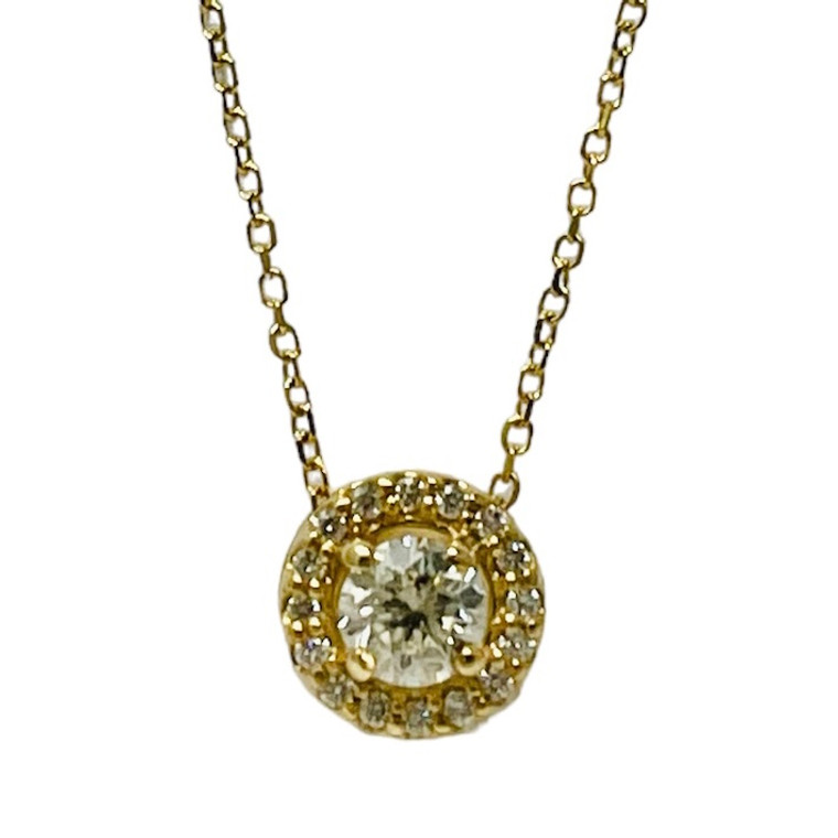 14KY Dia pendant .22ctw center  adjustable necklace.  SKU: 86924.  Available at DiamondBayJewelers.com
