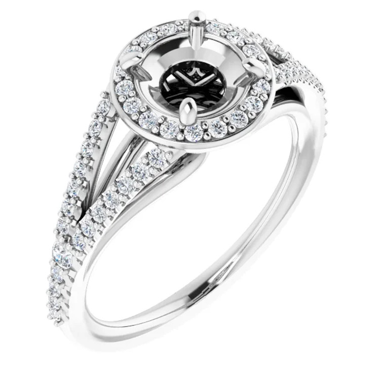 14KW Diamond Ring Mounting for 5.8mm Center Stone.  SKU: 123275.  Available at DiamondBayJewelers.com