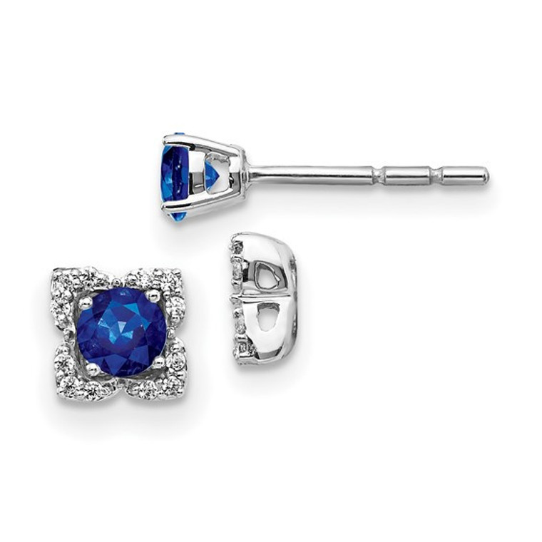 14KW Sapphire .34ct & Diamond .096ct Earrings & Jacket.  SKU: EM4022-SA-010-WA.  Available at DiamondBayJewelers.com