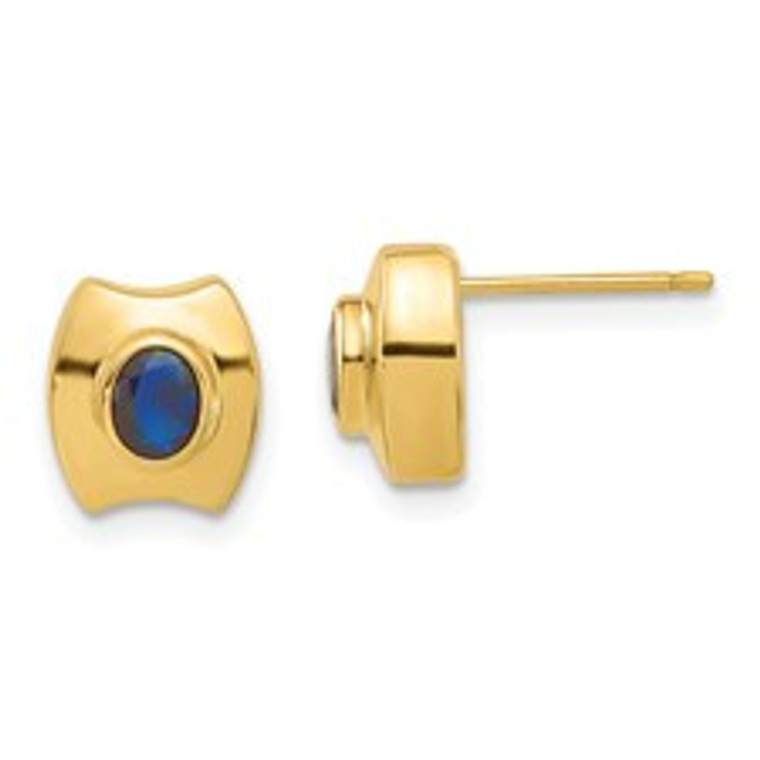 14ky Sapphire Post Earrings.  SKU: YE334.  Available at DiamondBayJewelers.com