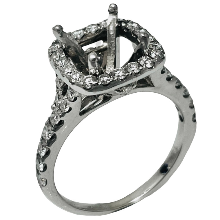 14K White Gold Diamond Ring Setting .96ctw.  SKU: 409696.  Available at DiamondBayJewelers.com