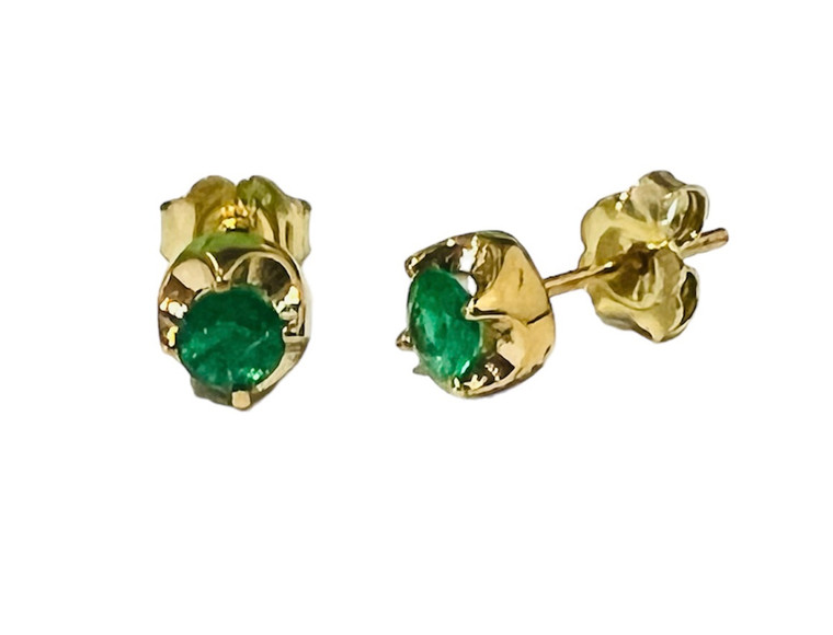 14KY Emerald Stud Earrings .43ctw.  SKU: 38267.  Available at DiamondBayJewelers.com