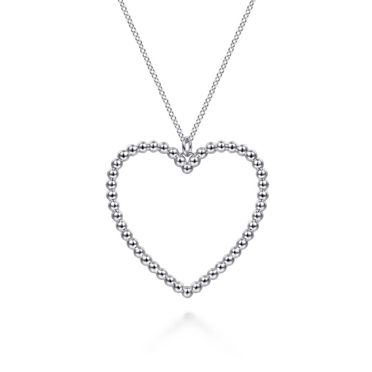 Gabriel & Co. 925 Sterling Silver Bujukan Heart Necklace.  SKU: 11095.  Available at DiamondBayJewelers.com