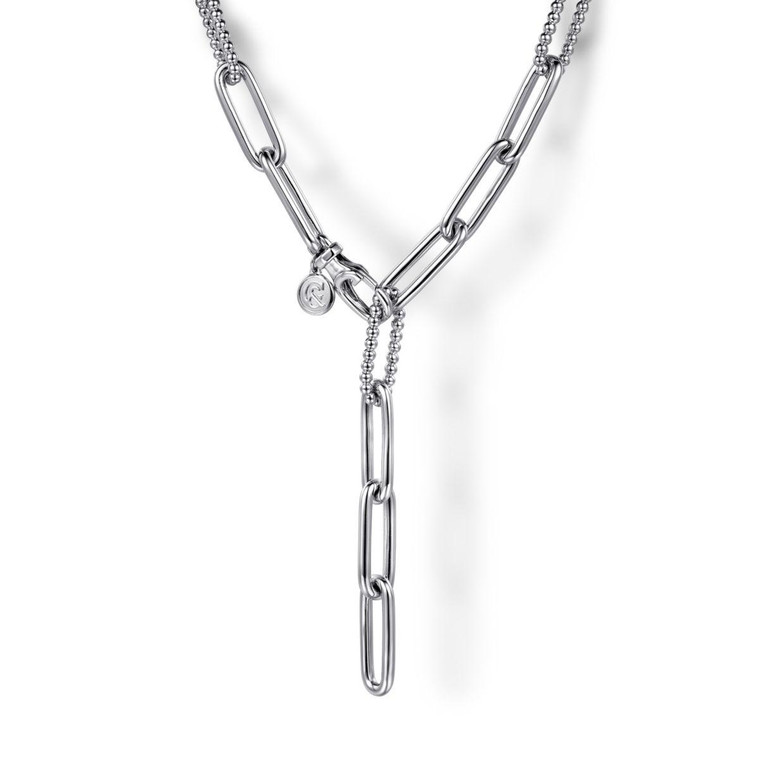 Gabriel & Co. 925 Sterling Silver Bujukan Link Chain Necklace.  SKU: 11114.  Available at DiamondBayJewelers.com