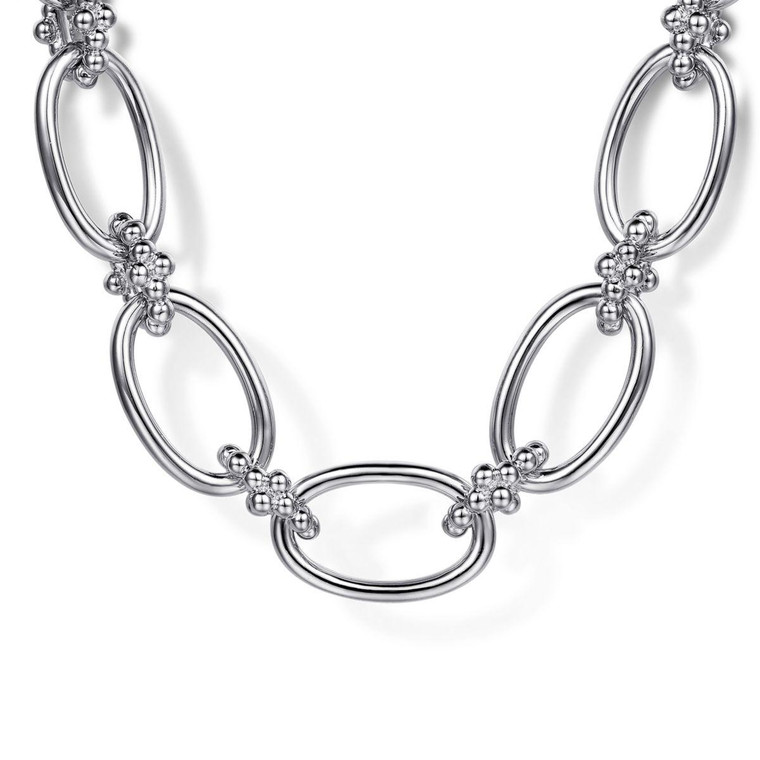 Gabriel & Co. 925 Sterling  Silver Bujukan Link Chain Necklace.  SKU: 11110.  Available at DiamondBayJewelers.com
