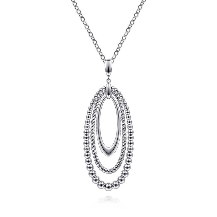 Gabriel & Co. 925 Sterling Silver Bujukan and Rope Circle Pendant Necklace.  SKU: 11093.  Available at DiamondBayJewelers.com