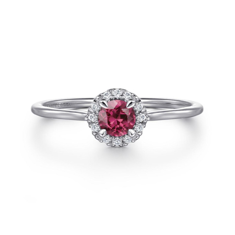 Gabriel & Co. 14K White Gold PT - Pink Tourmaline Ring.  SKU: 11025.  Available at DiamondBayJewelers.com