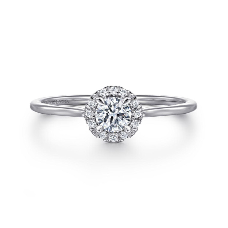 Gabriel & Co. 14K White Gold Diamond Halo Promise Ring.  SKU: 11022.  Available at DiamondBayJewelers.com LR51264W45JJ